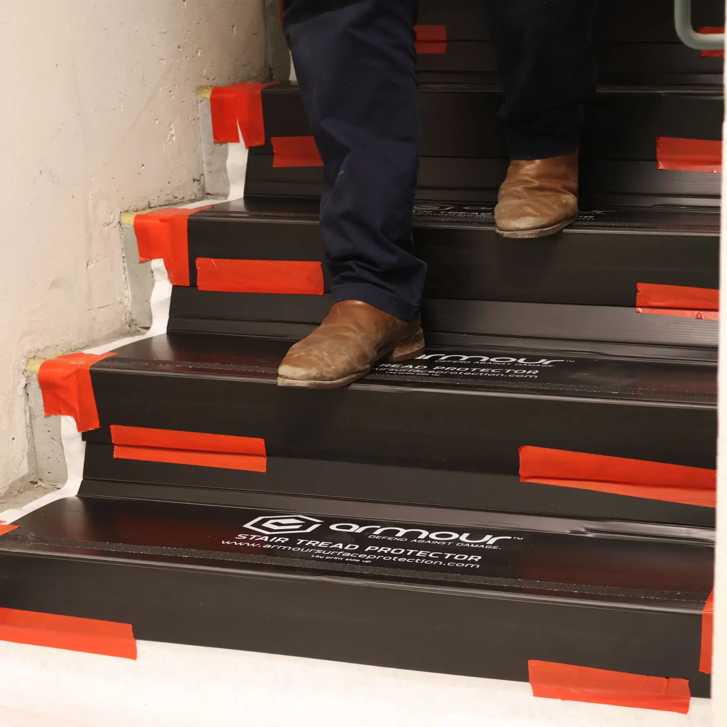 Armour Stair Tread Protectors - In use