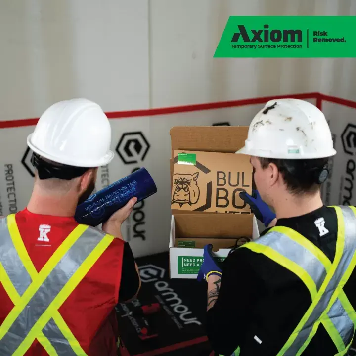 Image of Axiom Sample Box for jobsite causes of surface damage blog by Axiom, supplier to Canada/ North America construction professionals